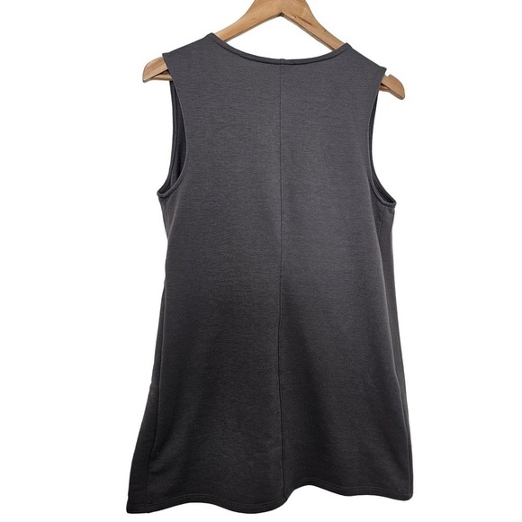 Isabel Maternity Tank Top Womens Medium Gray Sleeveless Crossover Blouse Soft - Picture 2 of 10